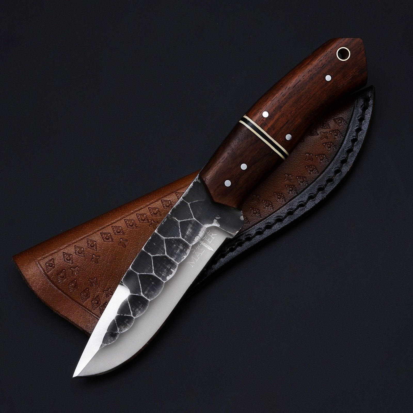 Fixed Blade Diamond Cut Drop Point Knife